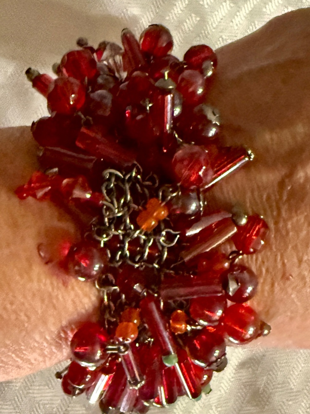Red Glass Bead Bracelet